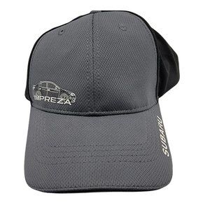 Subaru Impreza Hat Ball Cap Grey Black Car Graphic Adjustable Back